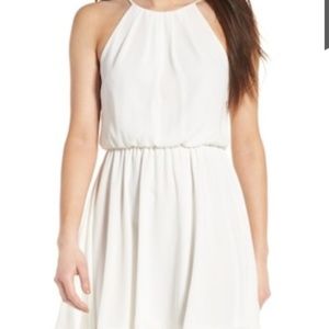 Lush Blouson Chiffon Skater Dress Size: M